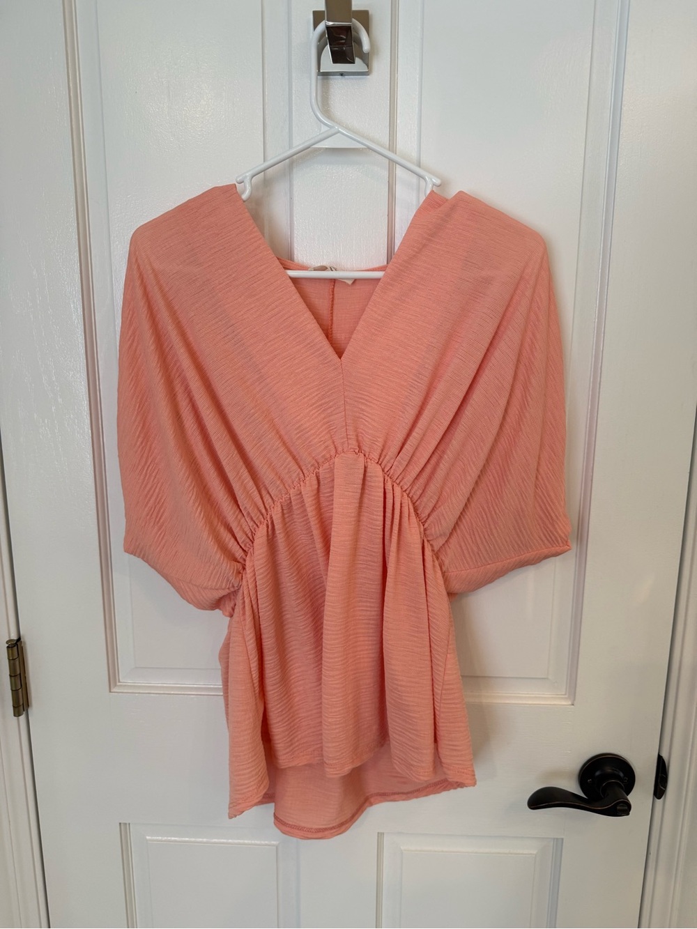 entro Peach V-Neck Gathered Waist Tunic